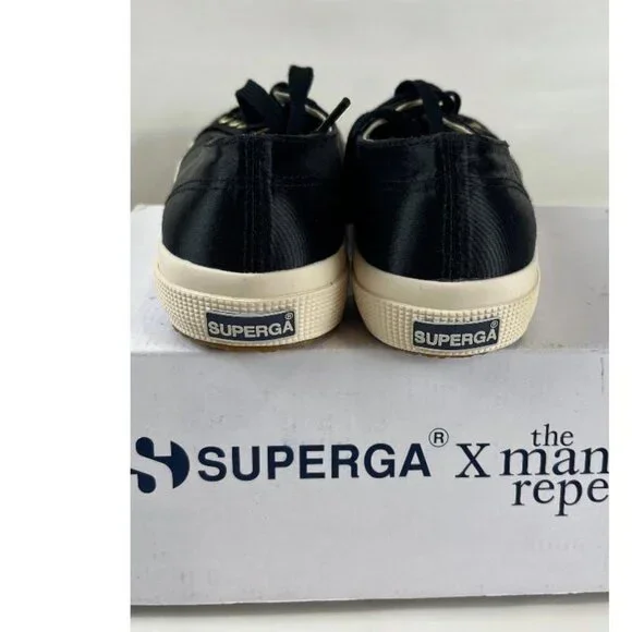 SUPERGA X THE MAN REPELLER BLACK SATIN SHOES - Picture 3 of 5